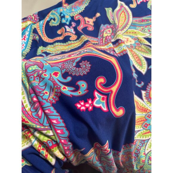 Philosophy Republic Sleeveless Paisley Maxi Stretch Dress Long Boho Slit Button - Picture 11 of 16